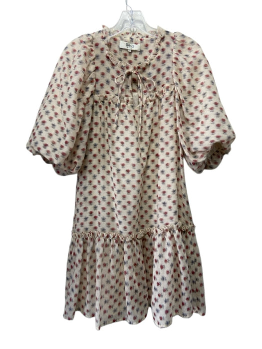 Sea New York Size XS Beige, Red, Black Wool Blend Flowers Gathered Hem — Labels Resale Boutique