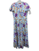 Oliphant Size S White, Purple, Multi Cotton painted floral Maxi Dress White, Purple, Multi / S