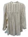 sessun Size S Beige & Brown Viscose Blend Metallic Thread Stripe Button Down Top Beige & Brown / S