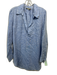 American Colors Size S Blue Linen Collared Heathered V Neck Long Sleeve Top Blue / S