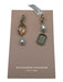 Mignonne Gavigan Gold, White, Green 14k Gold Plated Brass Faux Pearl Earrings Gold, White, Green
