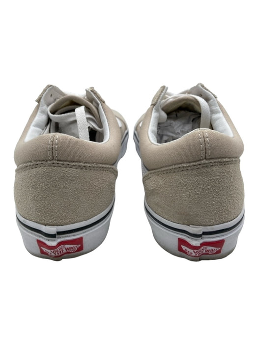 Vans Shoe Size 9.5 Beige & White Suede & Canvas Rubber Sole lace up Shoes Beige & White / 9.5