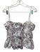 Coco Shop Size XL White & Brown Cotton Back Zip Floral Maxi Crop Skirt Set White & Brown / XL