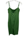Reformation Size 0 Green Cotton Blend Spaghetti Strap Buckle Detail Dress Green / 0
