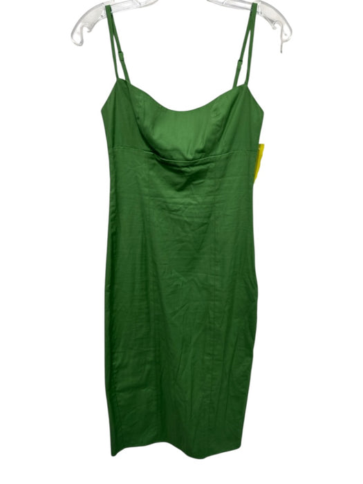 Reformation Size 0 Green Cotton Blend Spaghetti Strap Buckle Detail Dress Green / 0