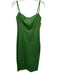 Reformation Size 0 Green Cotton Blend Spaghetti Strap Buckle Detail Dress Green / 0