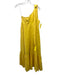 Zimmermann Size 0P Yellow Linen One Shoulder Sleeveless Gathered Waist Dress Yellow / 0P