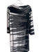 Diane Von Furstenberg Size 8 Black & White Silk Wide Neck 3/4 Sleeve Dress Black & White / 8