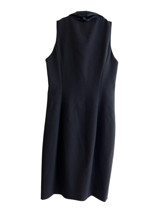 Elie Tahari Size Est Small Black Wool Blend Silk Side Zip Sleeveless Dress Black / Est Small