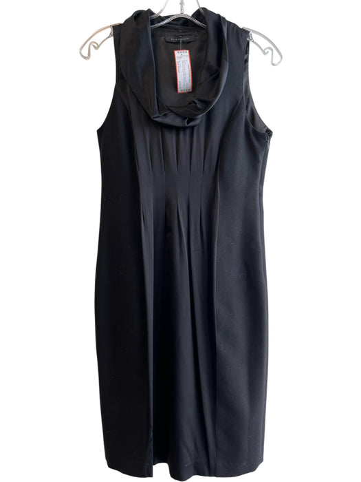Elie Tahari Size Est Small Black Wool Blend Silk Side Zip Sleeveless Dress Black / Est Small