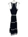 Ecru Size Medium Black Cotton Blend White Trim Sash Inc Midi Dress Black / Medium
