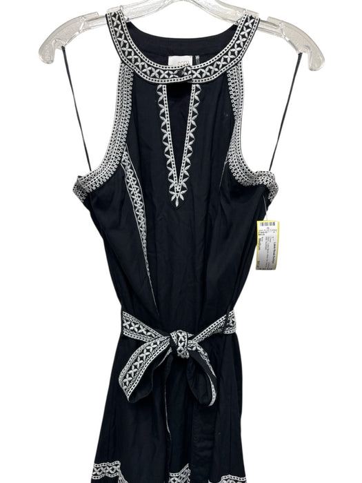 Ecru Size Medium Black Cotton Blend White Trim Sash Inc Midi Dress Black / Medium