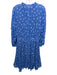 Shoshanna Size 8 Periwinkle Blue Viscose Blend Floral Long Sleeve Dress Periwinkle Blue / 8