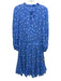 Shoshanna Size 8 Periwinkle Blue Viscose Blend Floral Long Sleeve Dress Periwinkle Blue / 8