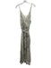 Ramy Brook Size S Cream Viscose Sleeveless V Neck Snake Print Dress Cream / S