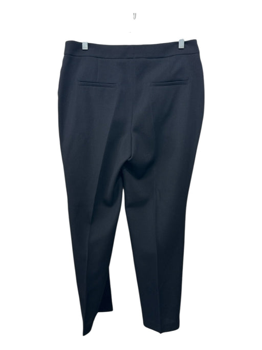 Akris Punto Size 8 Black Wool Blend Ribbed Mid Rise Zip & Hook Trouser Pants Black / 8