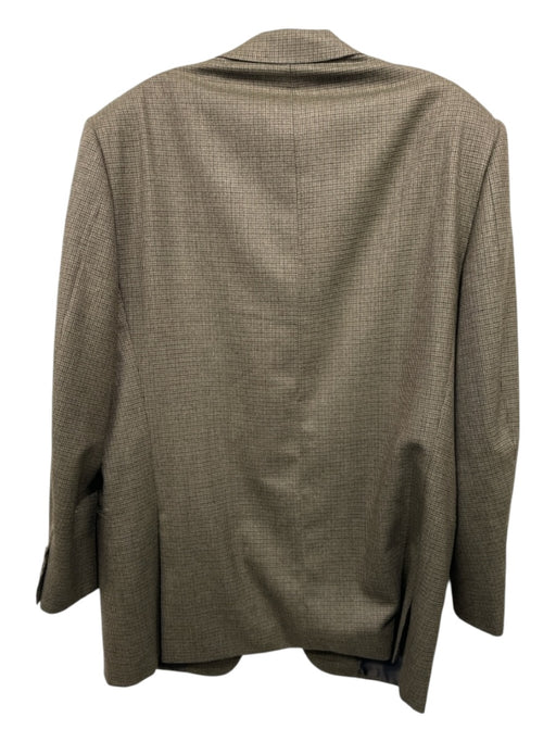 Zegna Tan & Brown Wool Blend Plaid 2 Button Men's Blazer Tan & Brown / 54