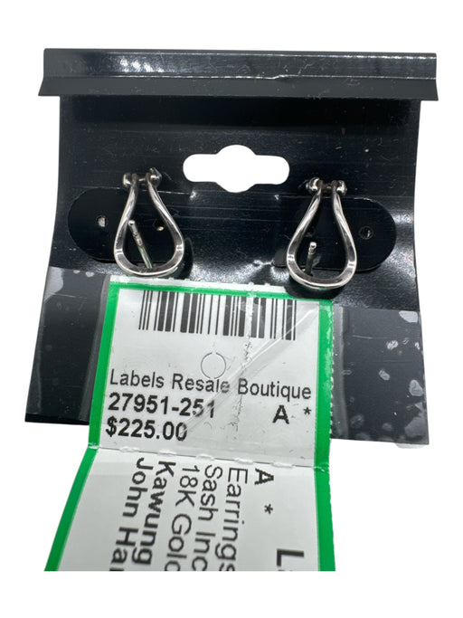 John Hardy Silver & Gold Sterling Silver 18K Gold Rectangle Post Back Earrings Silver & Gold