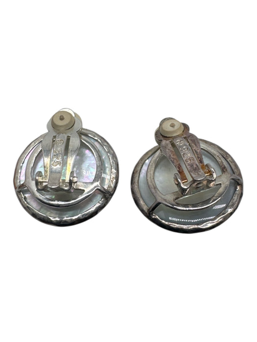 Ippolita Blue & Silver 925 Silver round Faceted Quartz Clip On Earrings Blue & Silver