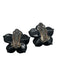 Stephen Dweck Black & Silver 925 Onyx Carved Flower Clip On Earrings Black & Silver