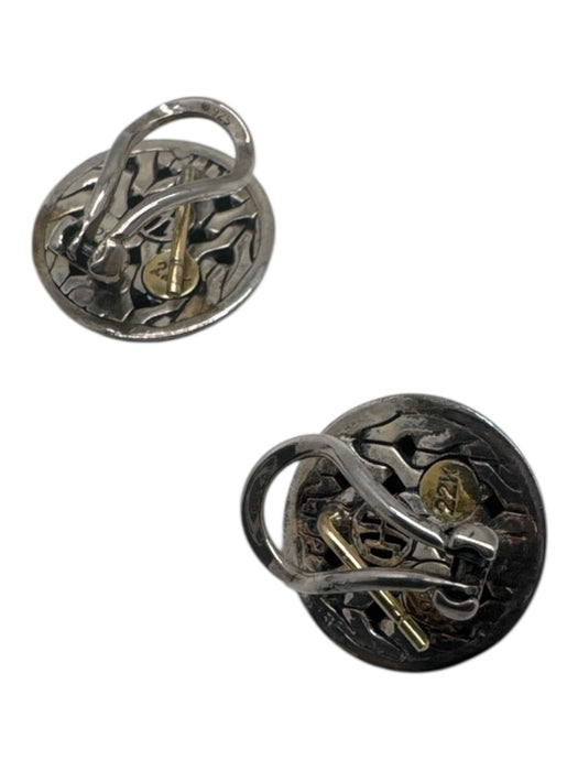 John Hardy Silver & Gold 925 Silver 22k Gold Luster Circle Braid Earrings Silver & Gold