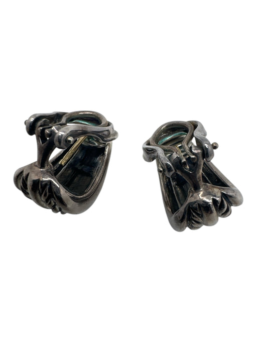 David Yurman Silver 925 Cable Shrimp Huggie Clip On Earrings Silver