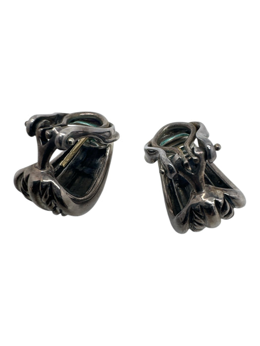 David Yurman Silver 925 Cable Shrimp Huggie Clip On Earrings Silver