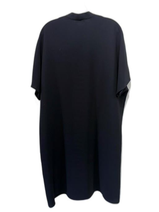 Vince Size XL Black V Neck Pleat Detail Knee length Dress Black / XL