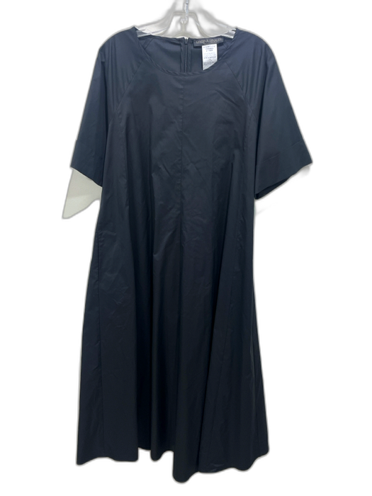 Marina Rinaldi Size 12 Black Cotton Blend Pockets Maxi Dress Black / 12