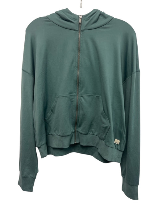 Vuori Size Est S Green Poly Blend Hood Long Sleeve Zip Up Pockets Jacket Green / Est S