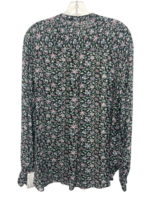 Isabel Etoile Marant Size 40 Green & Multi Viscose Long Sleeve Sheer Top Green & Multi / 40