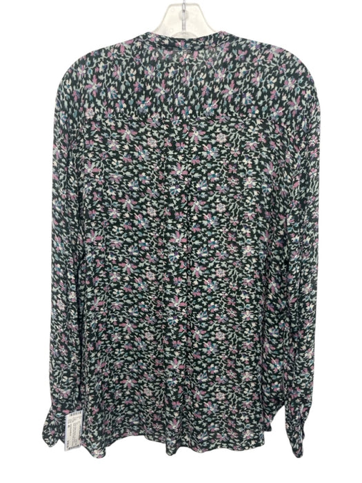 Isabel Etoile Marant Size 40 Green & Multi Viscose Long Sleeve Sheer Top Green & Multi / 40