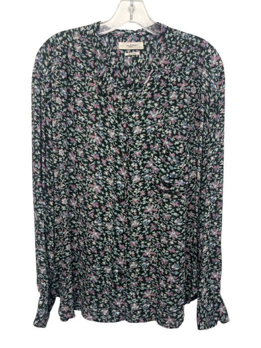 Isabel Etoile Marant Size 40 Green & Multi Viscose Long Sleeve Sheer Top Green & Multi / 40