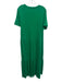 Whistles Size 12 Green Cotton Heathered Short Sleeve Maxi Pleats Dress Green / 12