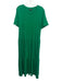 Whistles Size 12 Green Cotton Heathered Short Sleeve Maxi Pleats Dress Green / 12