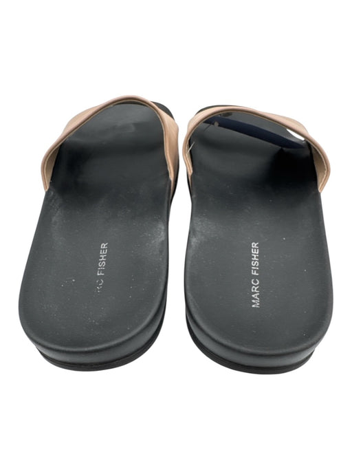 Marc Fisher Shoe Size 10M Beige & Black Leather & Synthetic Slip On Sandals Beige & Black / 10M