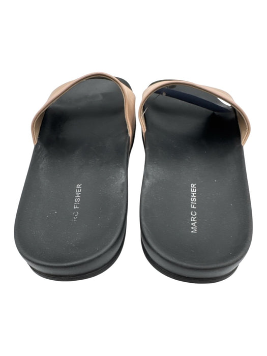 Marc Fisher Shoe Size 10M Beige & Black Leather & Synthetic Slip On Sandals Beige & Black / 10M