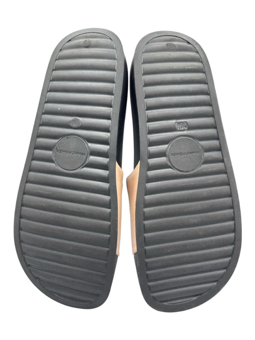 Marc Fisher Shoe Size 10M Beige & Black Leather & Synthetic Slip On Sandals Beige & Black / 10M