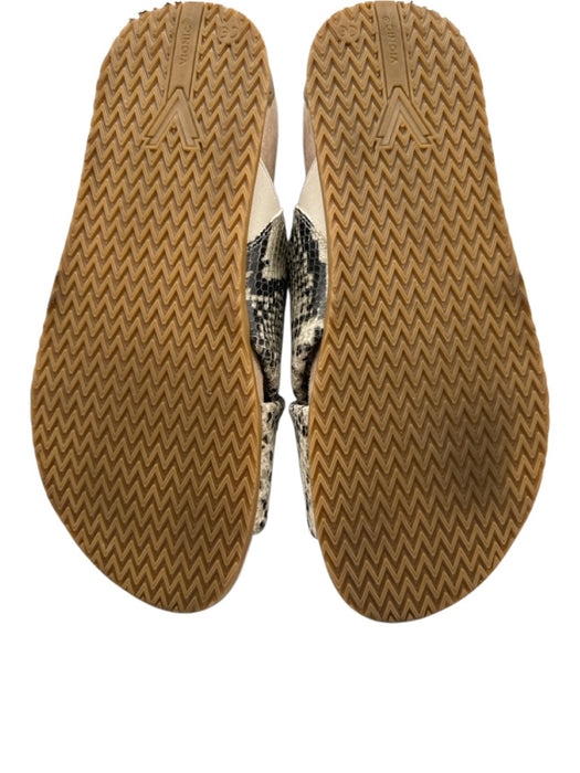 Vionic Shoe Size 9 Beige & Gray Leather Snake Embossed Open Toe Slide Sandals Beige & Gray / 9