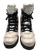 Chanel Shoe Size 40 Dusty Pink & Black Nylon & Leather Lace Up Puffer Logo Boots Dusty Pink & Black / 40