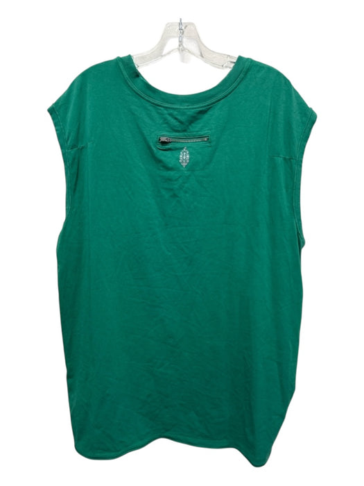 FP Movement Size L Green Cotton Sleeveless Crew Neck Top Green / L