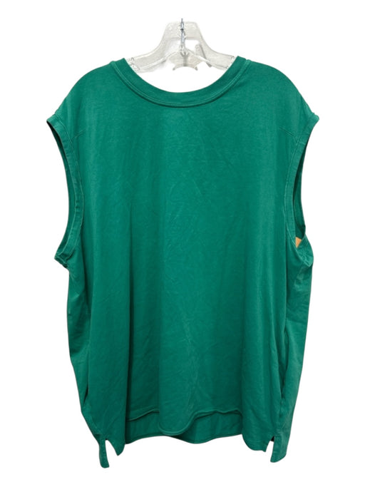 FP Movement Size L Green Cotton Sleeveless Crew Neck Top Green / L