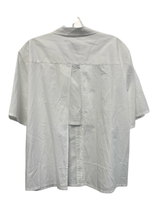 Rachel Comey Size M White Cotton Short Sleeve Button Up Cutout Back Shirt Top White / M