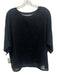 Labo.art Size 3 Black Cotton Semi Sheer 1/2 Sleeve Oversized T Shirt Top Black / 3