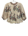 M.A.B.E Size XS Cream Beige & Multi Cotton & Silk Floral Embroidered Jacket Cream Beige & Multi / XS