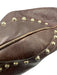 Gucci Dark Brown Leather Guccissima Studded Zip Top Shoulder Bag Dark Brown