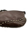 Gucci Dark Brown Leather Guccissima Studded Zip Top Shoulder Bag Dark Brown
