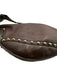 Gucci Dark Brown Leather Guccissima Studded Zip Top Shoulder Bag Dark Brown