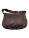 Gucci Dark Brown Leather Guccissima Studded Zip Top Shoulder Bag Dark Brown