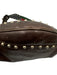 Gucci Dark Brown Leather Guccissima Studded Zip Top Shoulder Bag Dark Brown
